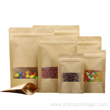 Recycle stand up ziplock biodegradable kraft paper bag